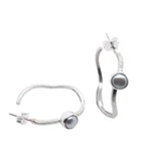 Sterling Silver Freshwater Pearl Hoop Earrings by Balaam Jewelry Keepsake for elegance