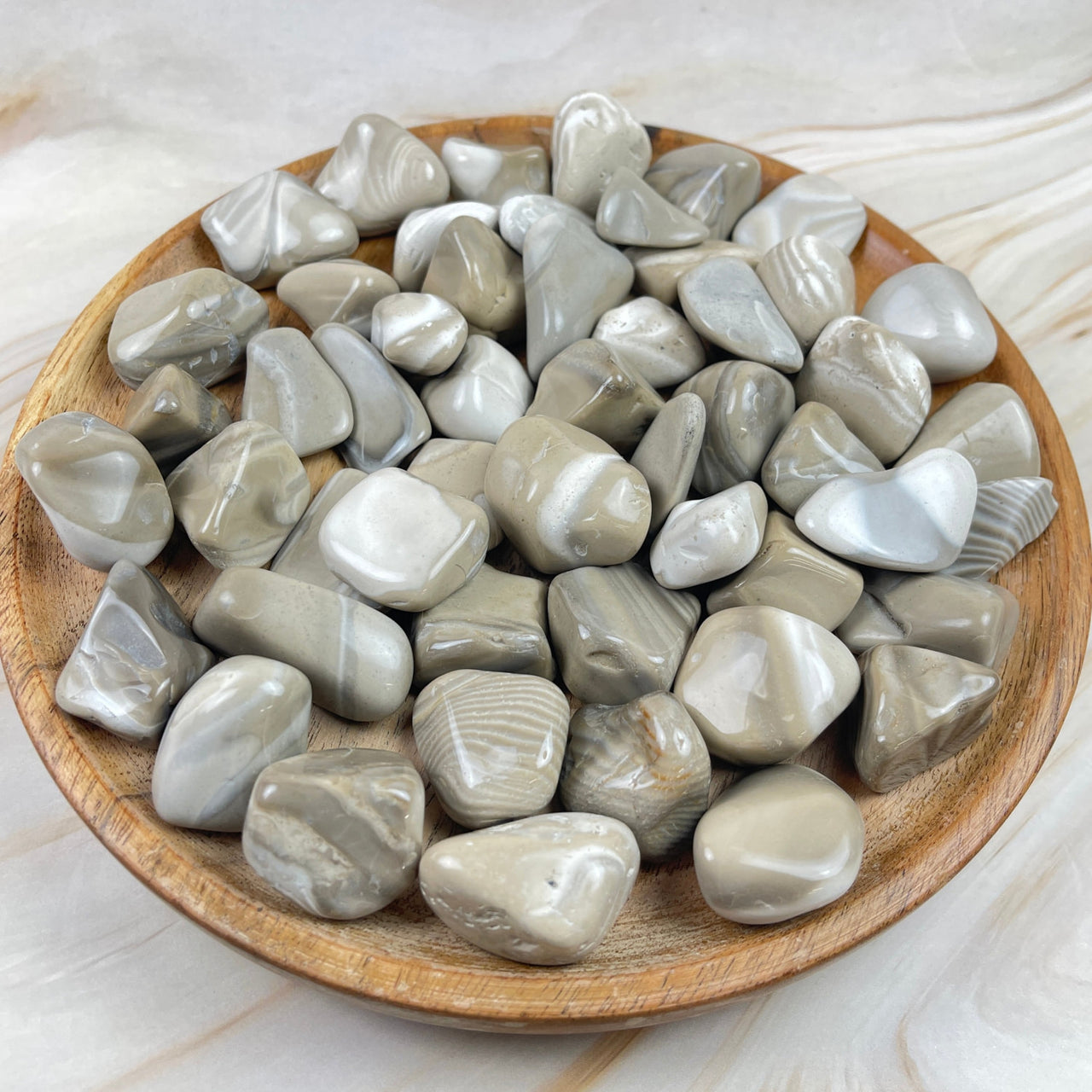 Striped Flint Tumbled Stones from Poland #PF16 - $8.95