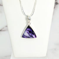 Thumbnail for Purple Sugilite Triangle Pendant on Silver Chain - 0.75’ #LV2647 Jewelry