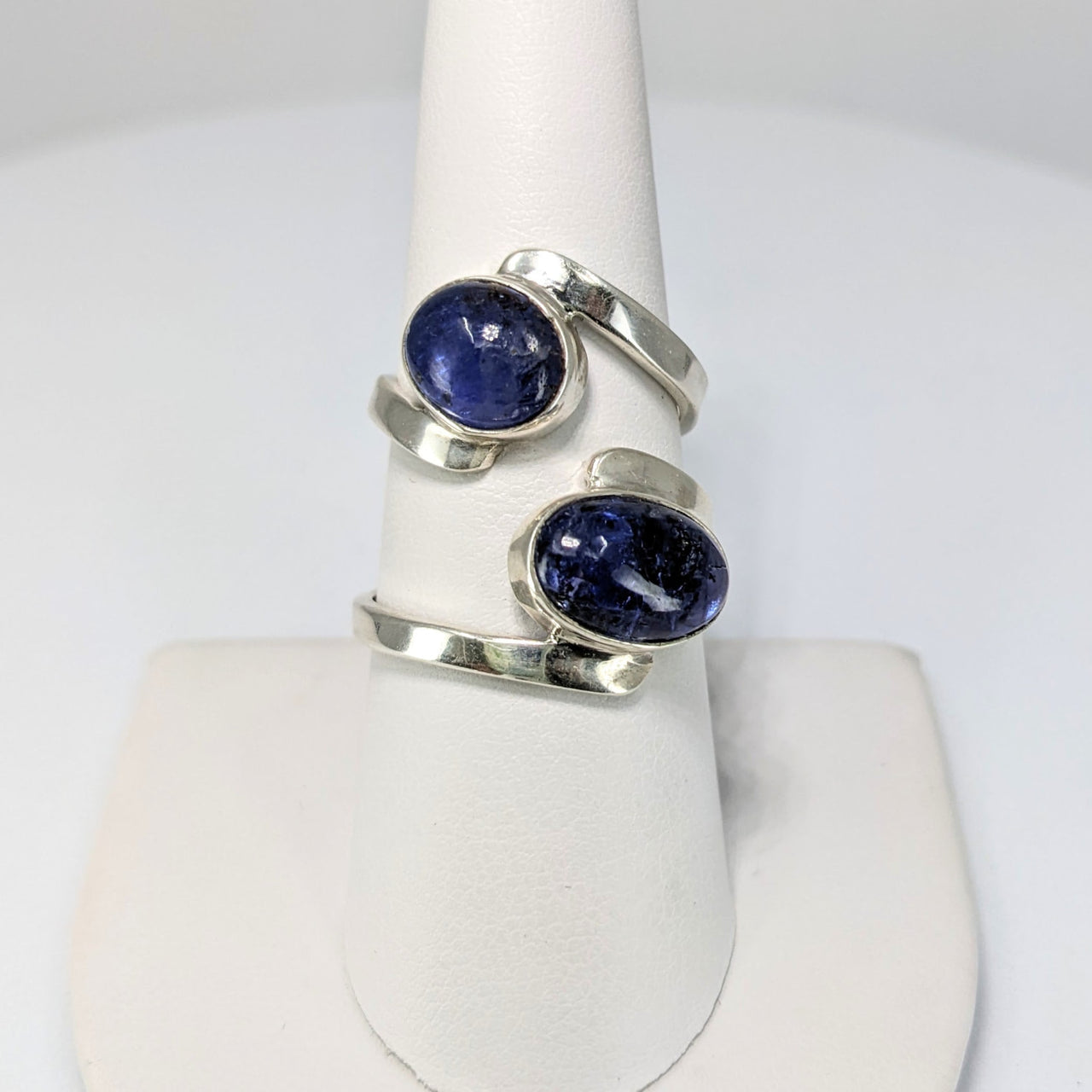 Tanzanite Oval Swoop Rings with Blue Sapphires - Pick Size (4g) #SK9357