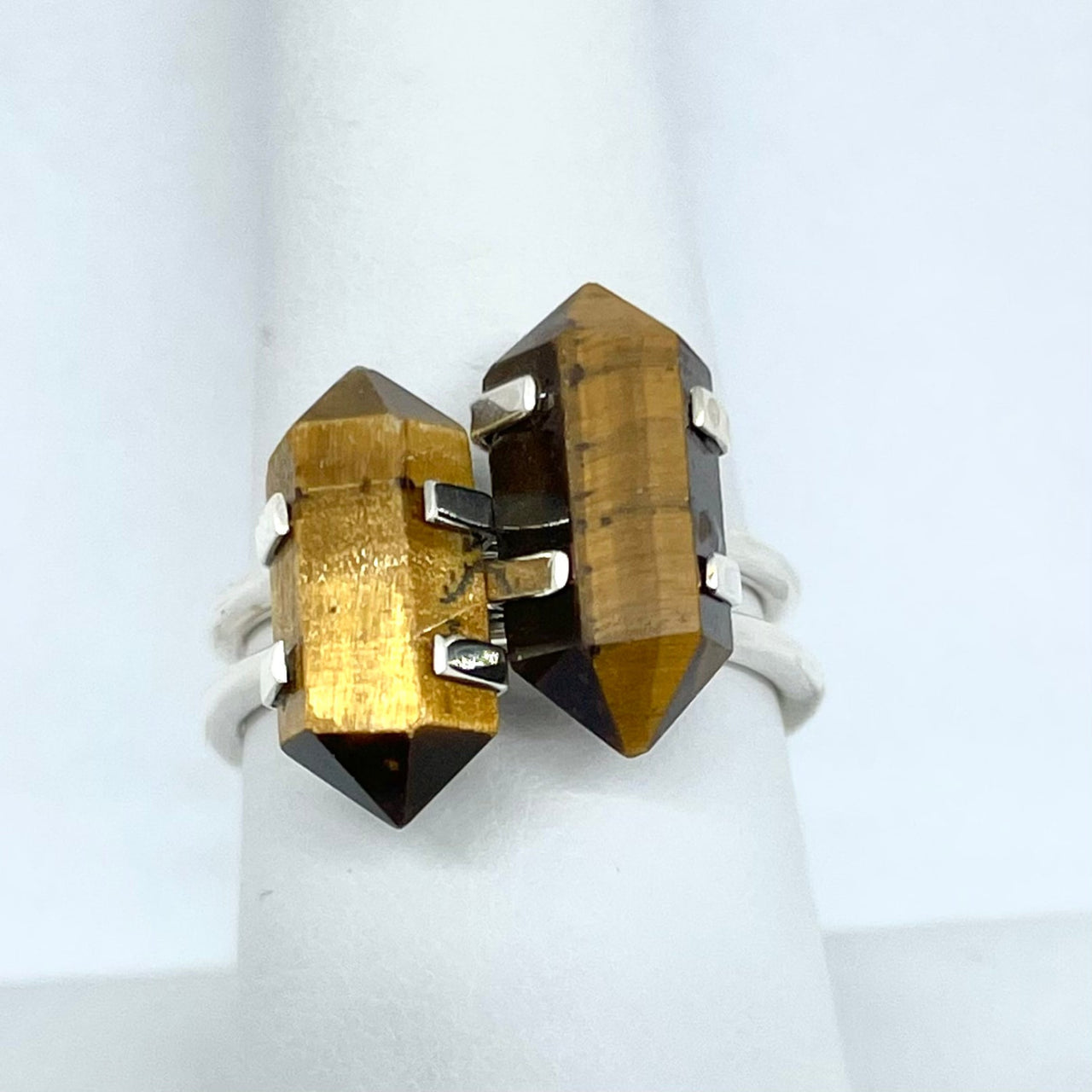 Tiger’s Eye Gold DT Dainty S.S. Ring #J037 featuring a stunning tiger’s eye stone