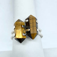 Thumbnail for Tiger’s Eye Gold DT Dainty S.S. Ring #J037 featuring a stunning tiger’s eye stone