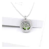 Thumbnail for Tree of Life Aromatherapy Diffuser Necklace #P005605 in a gift box with a green tree inside