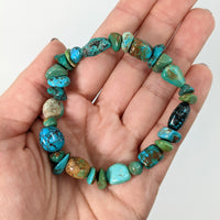 Thumbnail for Turquoise Multi Stone Bracelet #SK9085 held by hand with turquoise and green stones