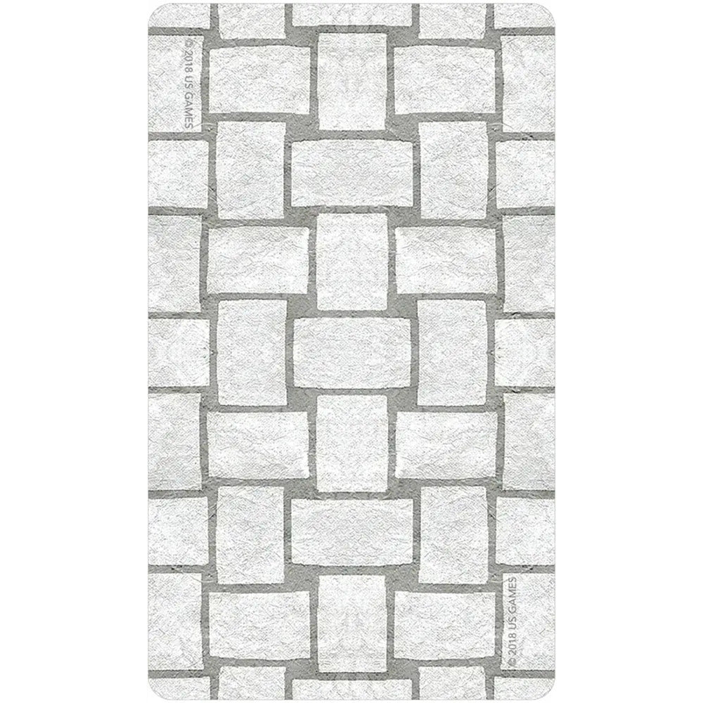 White and gray brick wallpaper featured in the White Sage Tarot #WST80 collection