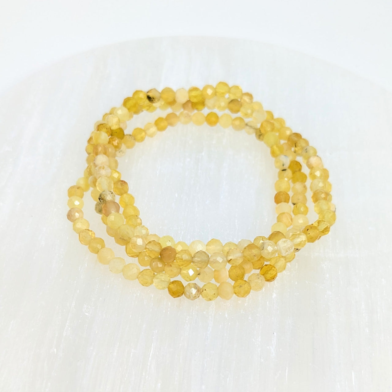 Golden Cinite Yellow Opal 4mm Faceted Bracelet #LV2419 with elegant gemstone design