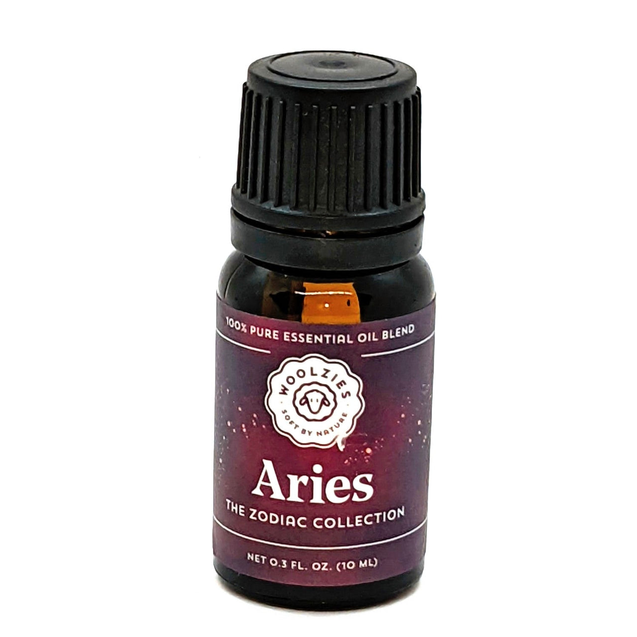 Close up of Aries Zodiac Essential Oil bottle from Zodiac Essential Oil Blend by Woolzies