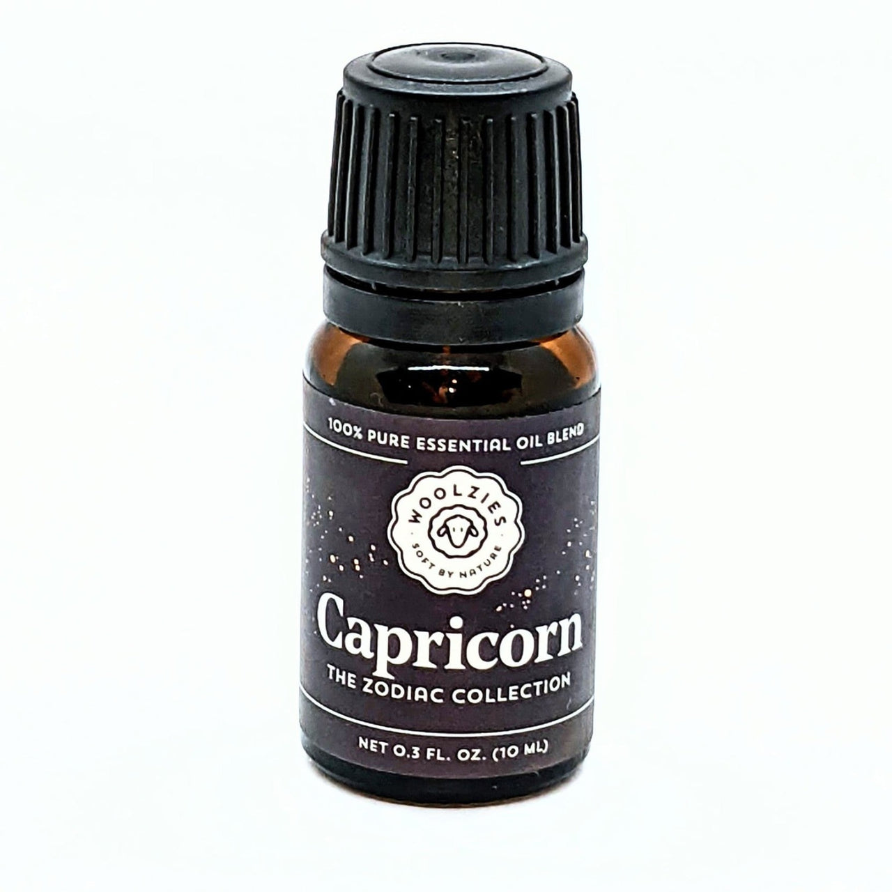 A bottle of Capricorn Zodiac Essential Oil Blend by Woolzies #Q199