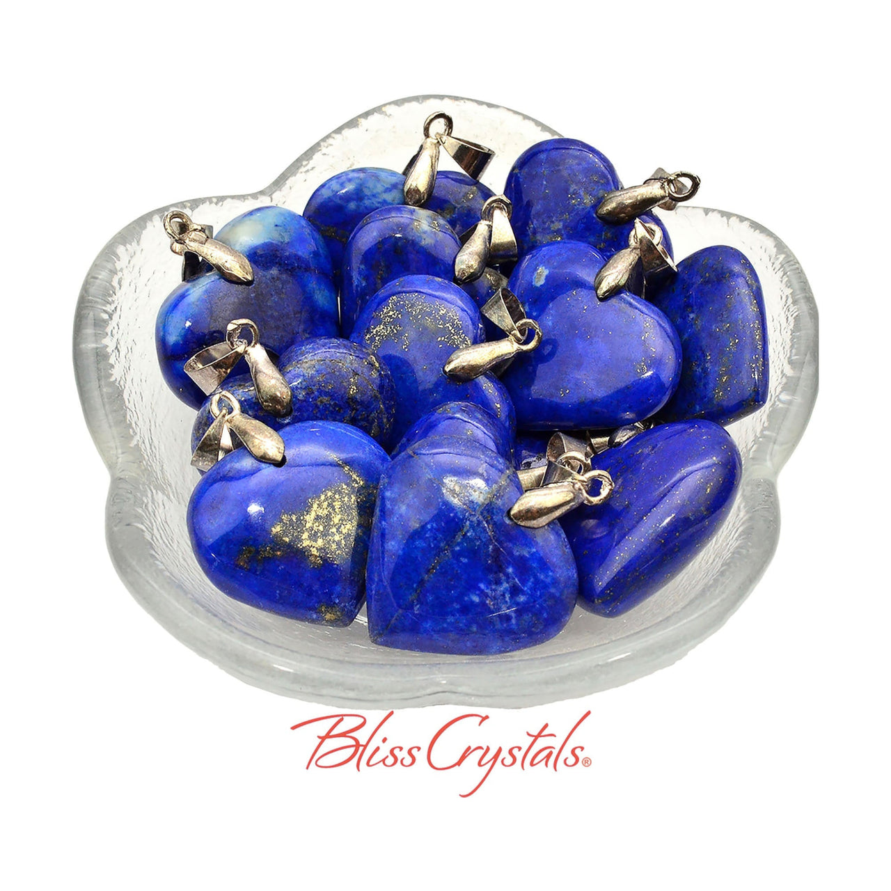 1 LAPIS LAZULI Polished Heart Pendant + Bag #LH40