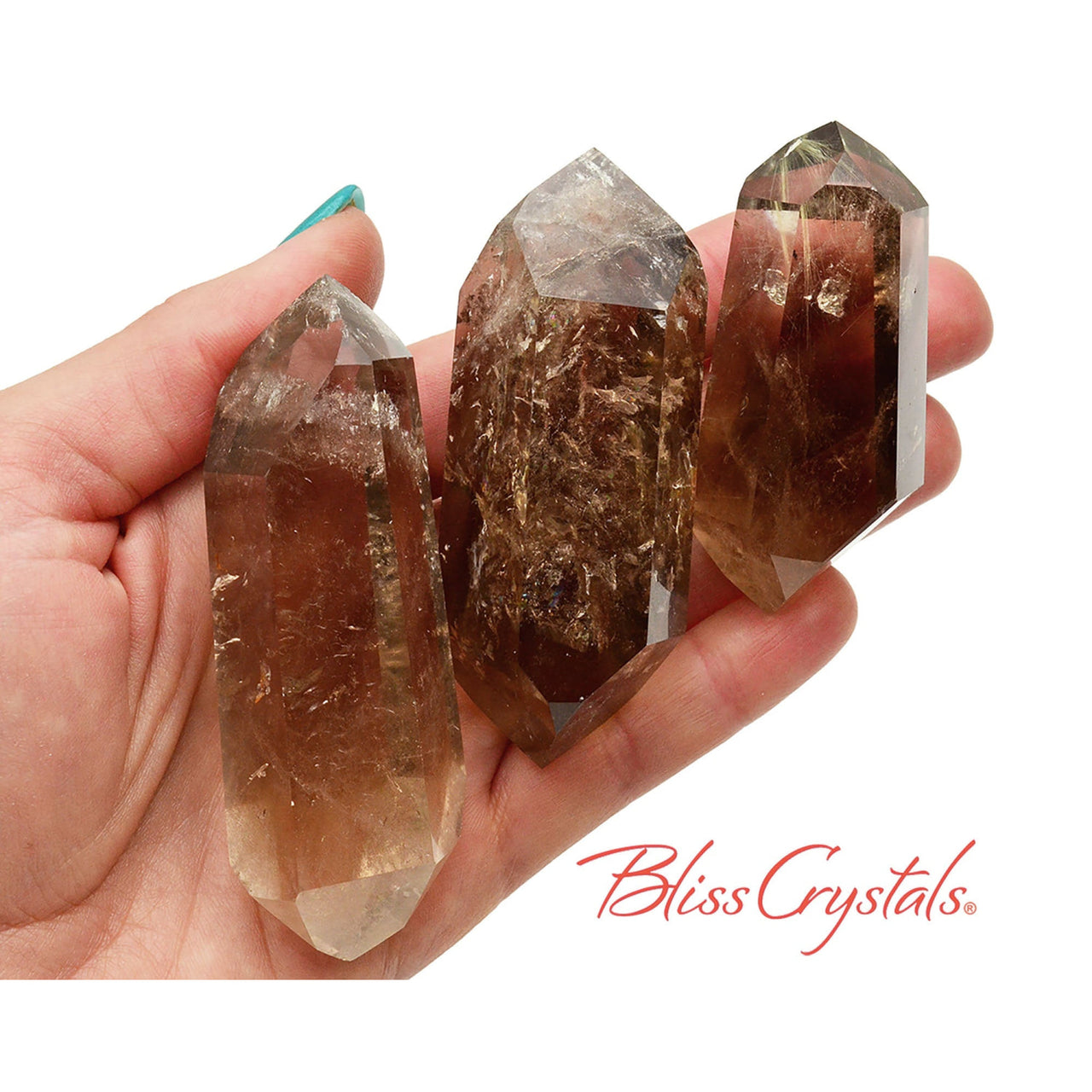 1 Large DT Smoky Quartz Point Polished Crystal #SW21