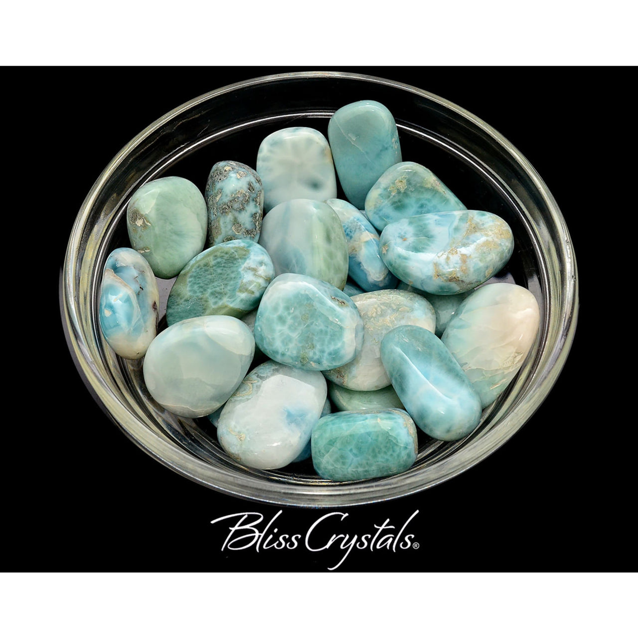 1 LARIMAR Tumbled Stone aka Dolphin Stone Blue Pectolite 