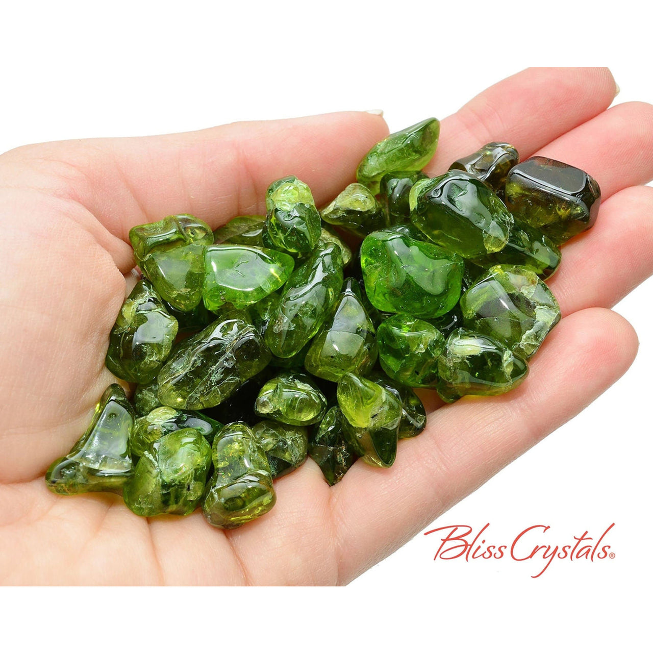 1 PERIDOT Tumbled Stone Choose Size Prosperity Love Good 