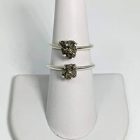 Thumbnail for 1 Pyrite Crystal Stackable Dainty Ring.925 Sterling Silver 