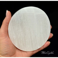 Thumbnail for 1 Selenite Round Plate Size Medium Polished Altar Stone for 