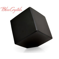 Thumbnail for 2 BLACK OBSIDIAN Cube Cut Polished Altar Stone #BM12