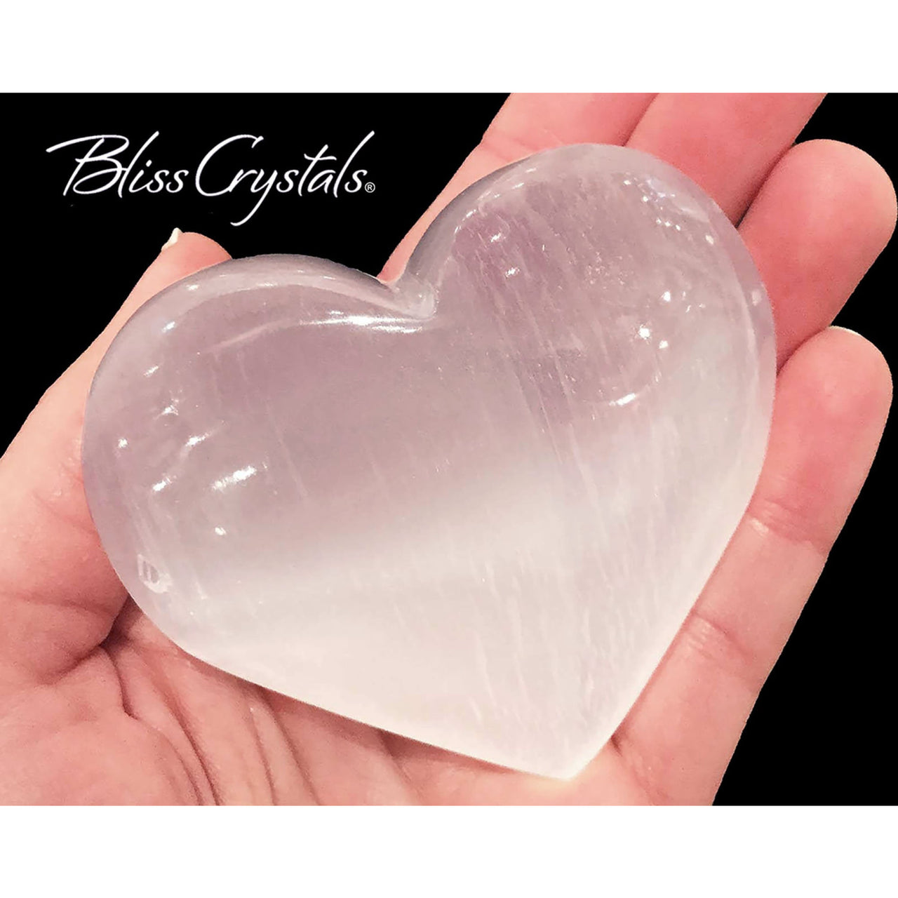 3 Jumbo SELENITE PUFFY HEART Stone - Feng Shui Reiki 