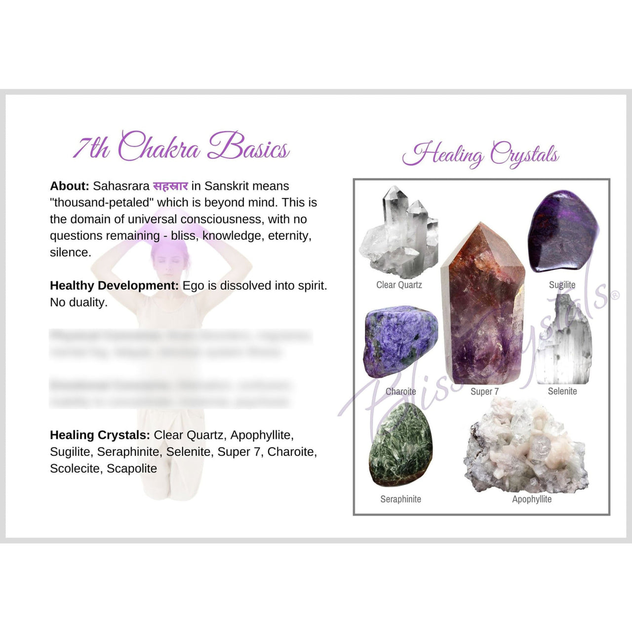 7 Chakra Information Card Set Double sided All 7 Chakra 