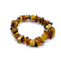 Thumbnail for Tri Color Baltic Amber Polished Geometric Bead Bracelet #J535