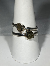 Thumbnail for Genuine Moldavite Rough Stone Sterling Silver Ring #J804