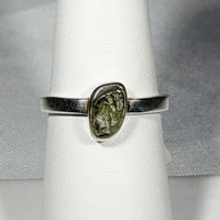 Thumbnail for Genuine Moldavite Rough Stone Sterling Silver Ring #J804