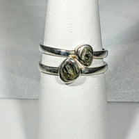 Thumbnail for Genuine Moldavite Rough Stone Sterling Silver Ring #J804