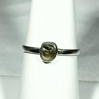 Thumbnail for Genuine Moldavite Rough Stone Sterling Silver Ring #J804