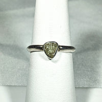 Thumbnail for Genuine Moldavite Rough Stone Sterling Silver Ring #J804