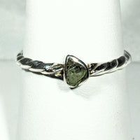 Thumbnail for Genuine Moldavite Rough Stone Sterling Silver Ring #J804