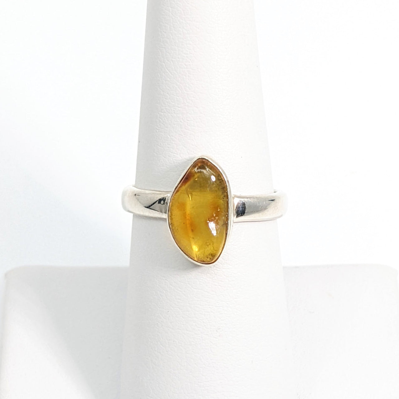 Amber Polished Ring Sz 6 #SK8511 - $75