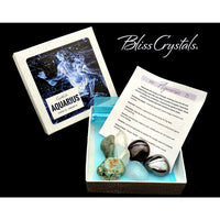 Thumbnail for AQUARIUS Zodiac Set of 6 Crystals + Gift Box Bag & Info Card