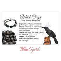 Thumbnail for BLACK ONYX Crystal Information Card Double sided #HC170 - 