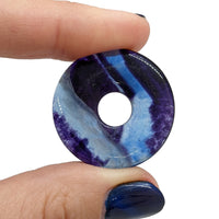 Thumbnail for Fluorite Blue & Purple Donut Stone Bead 30mm #SK5946