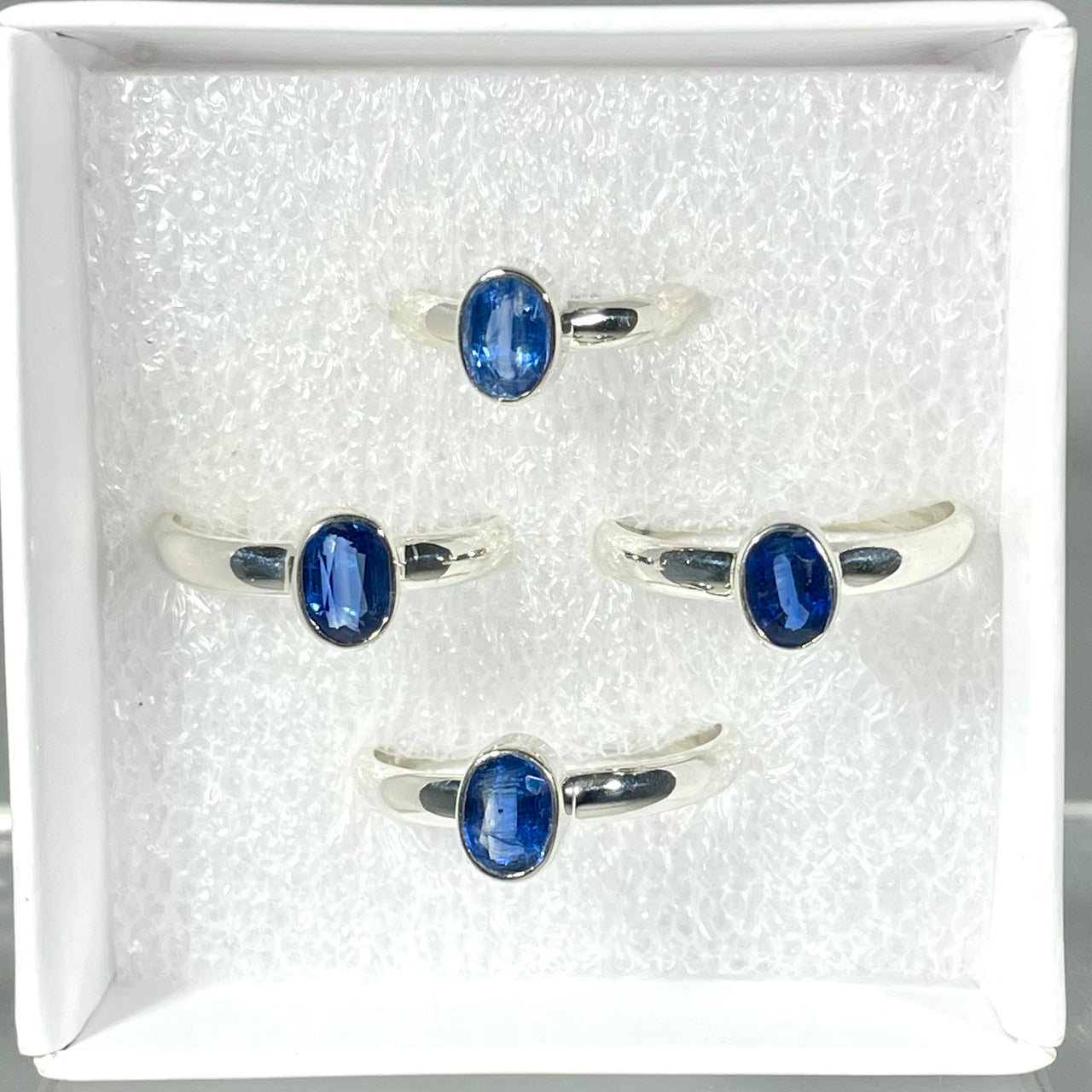 Blue Kyanite Faceted Sterling Silver Ring #J827