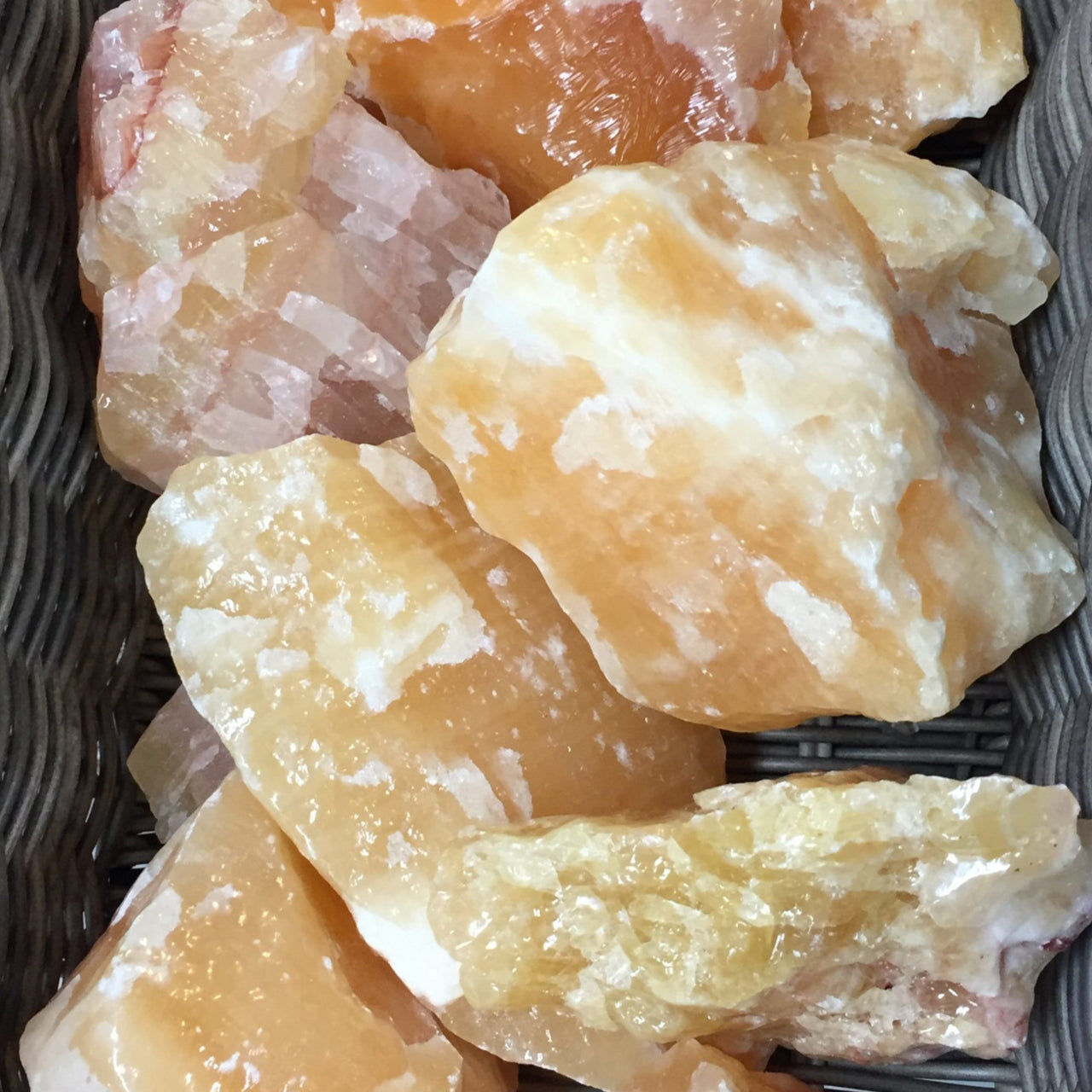 Orange Calcite Rough Chunks #R177