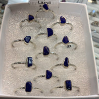 Thumbnail for Lapis Lazuli Dainty Sterling Natural Cut Ring #J517