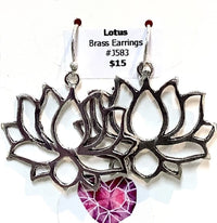 Thumbnail for Lotus Brass Earrings #J583