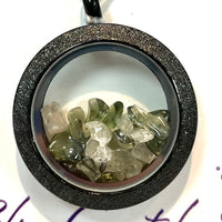 Thumbnail for SALE Moldavite and Phenacite Locket Pendant Necklace #J577