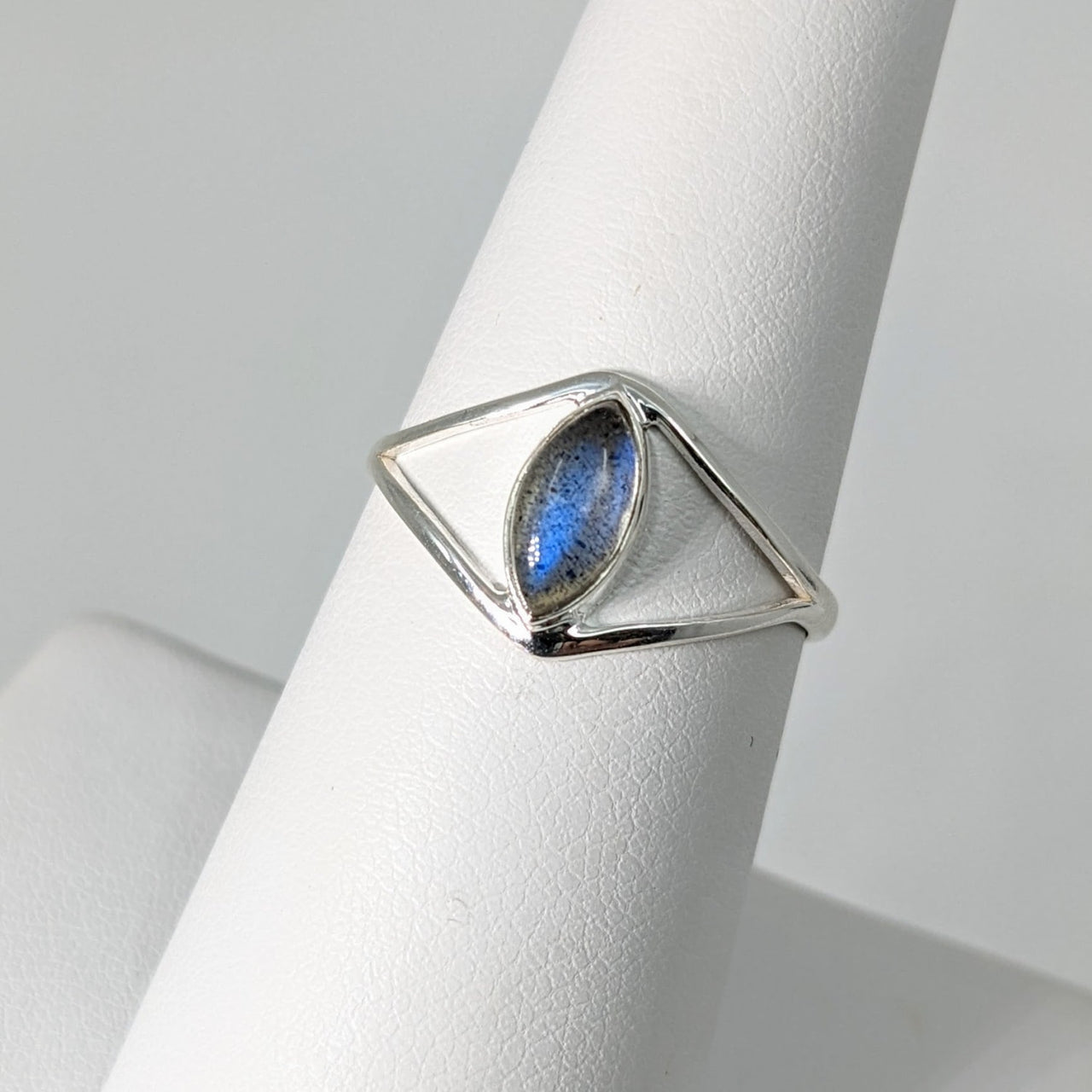 Labradorite Dainty Marquis Sterling Silver Ring #SK8319 - 