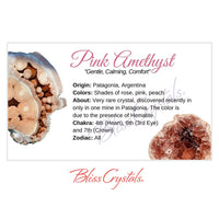 Thumbnail for PINK AMETHYST Crystal Information Card Double sided #HC173 -