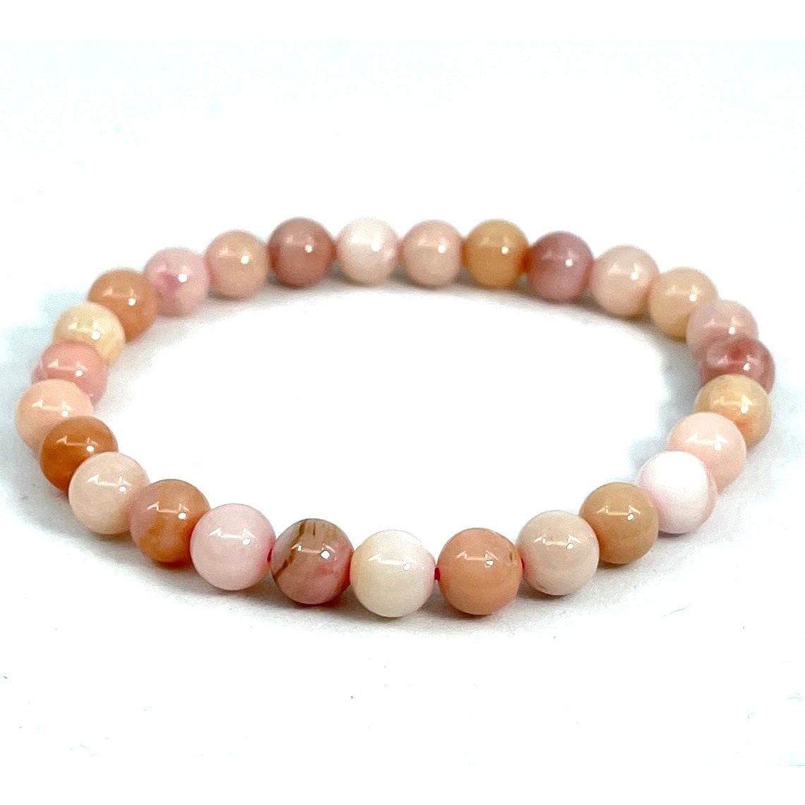 Pink Opal 7mm Beaded Bracelet 7 #SK6587 - $29