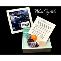 Thumbnail for PISCES Zodiac Set of 6 Crystals + Gift Box Bag & Info Card 