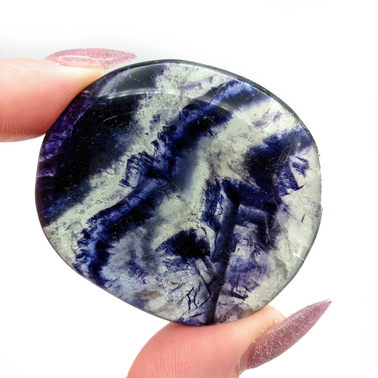 Purple Banded Fluorite Palm (34g) #SK5941