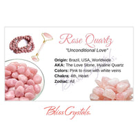 Thumbnail for ROSE QUARTZ Crystal Information Card Double sided #HC38