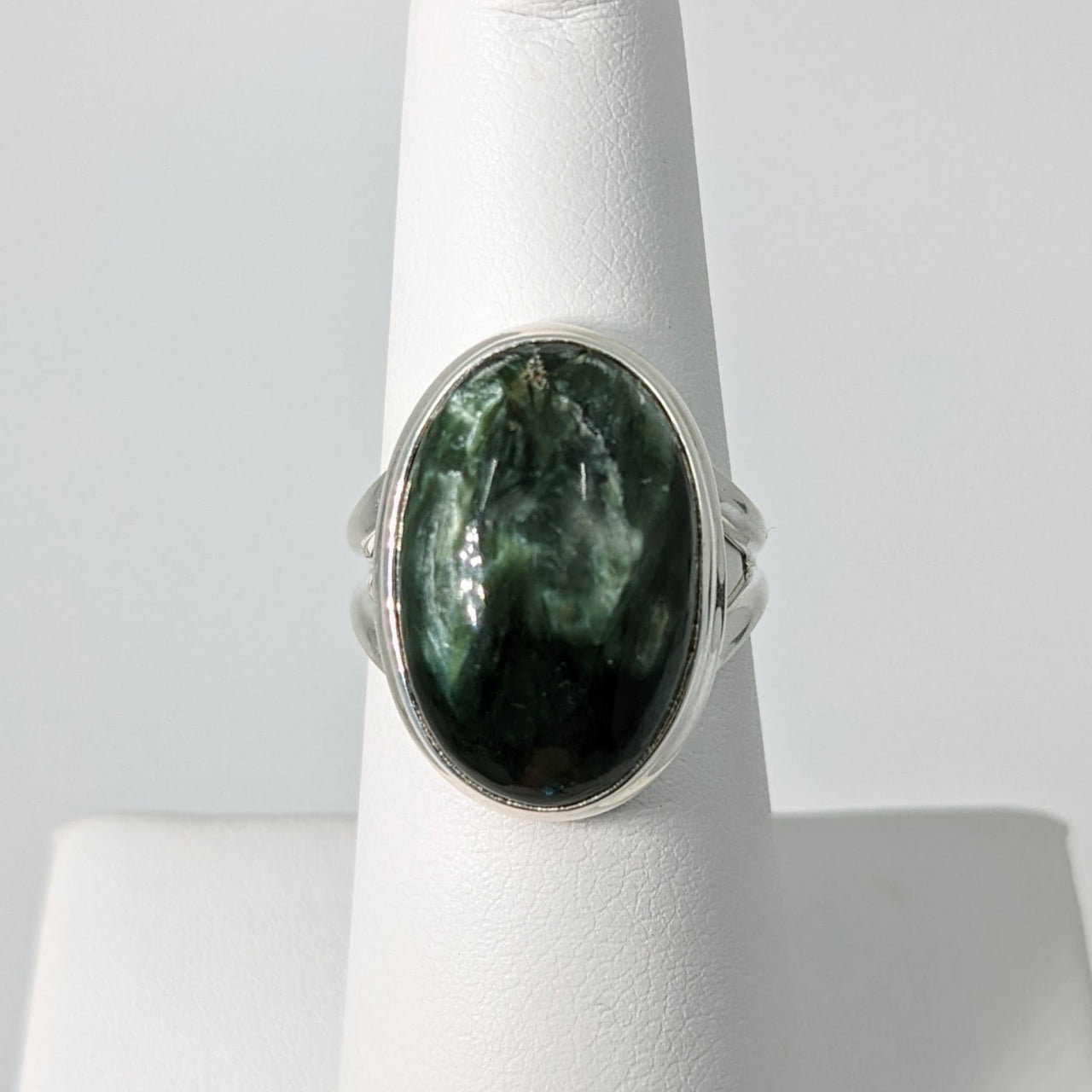 Seraphinite Oval Sterling Silver Ring Sz. 6 #SK8339 - $149